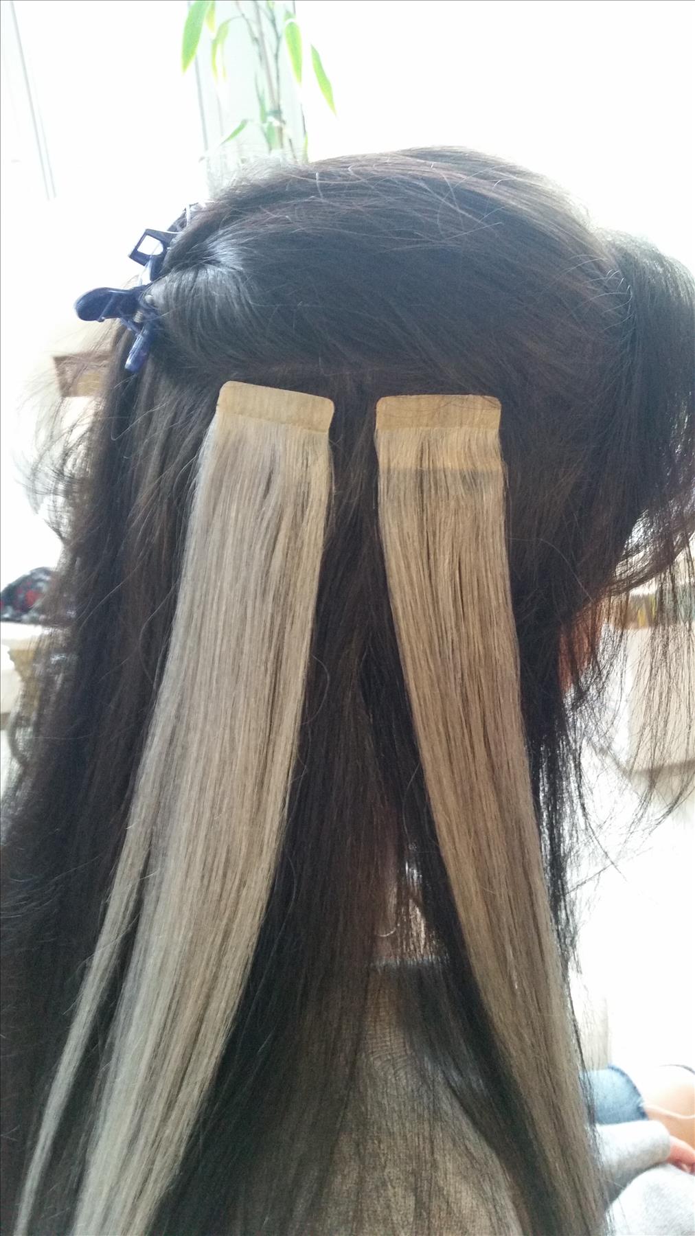 How do Tape extensions look inside the hair?